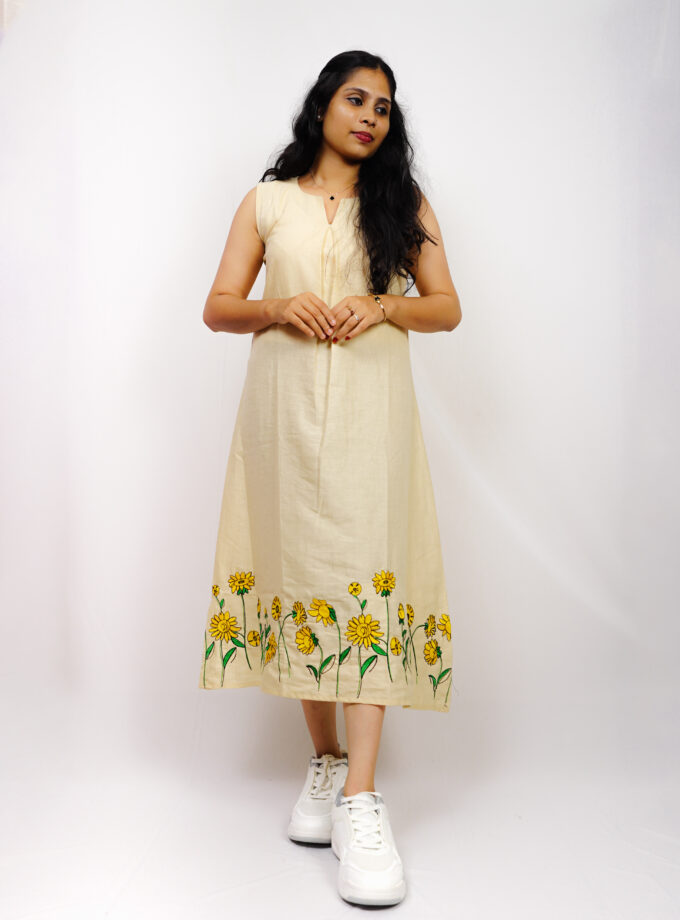 Sunflower Sleeveless Top Beige