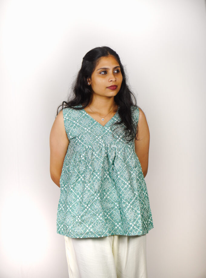 Ethereal green Peplum top