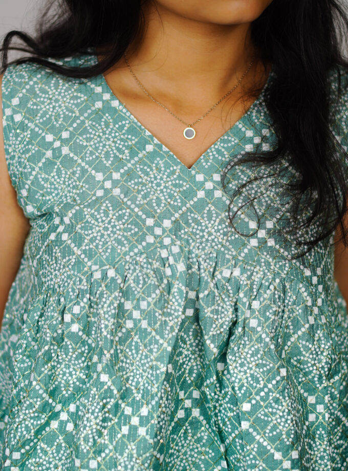 Ethereal green Peplum top